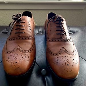 Clarks Wingtip Brown Colored Shoes Size 10.5 Mens